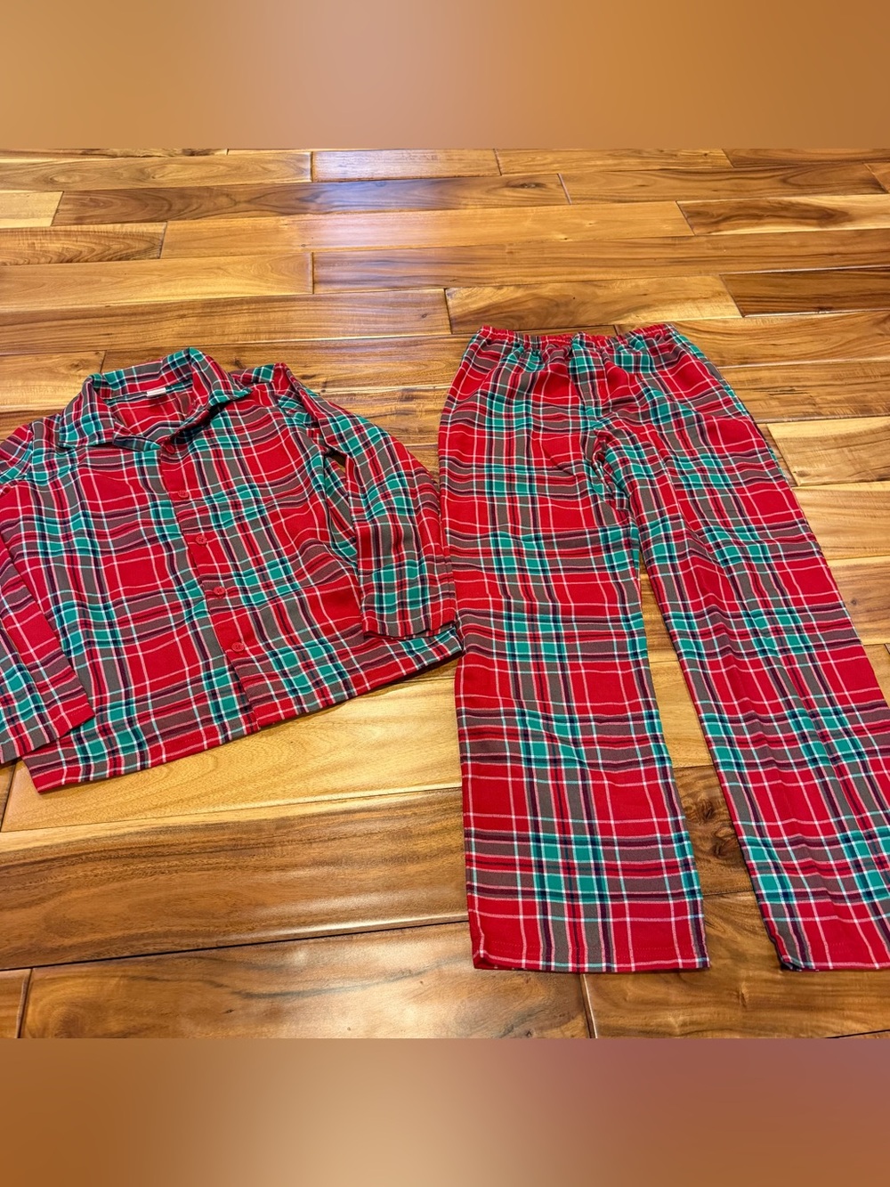Kids Red Plaid Pajama Set - Cozy Holiday Sleepwear Christmas Sz 10/12